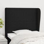 VIDAXL Tete de lit avec oreilles Noir 103x23x118/128 cm Tissu