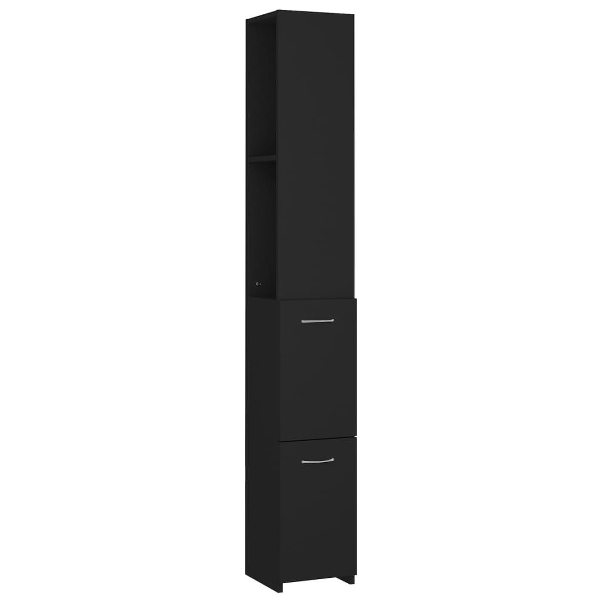 Voir la diapositive 2 : VIDAXL Armoire de salle de bain noir 25x26,5x170 cm bois d'ingenierie