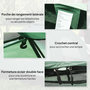 Voir la diapositive 5 : OUTSUNNY Tente de camping 2 personnes dim. 206L x 152l x 110H cm - portes zippée, poche rangement sac de transport inclus - fibre verre polyester Oxford vert