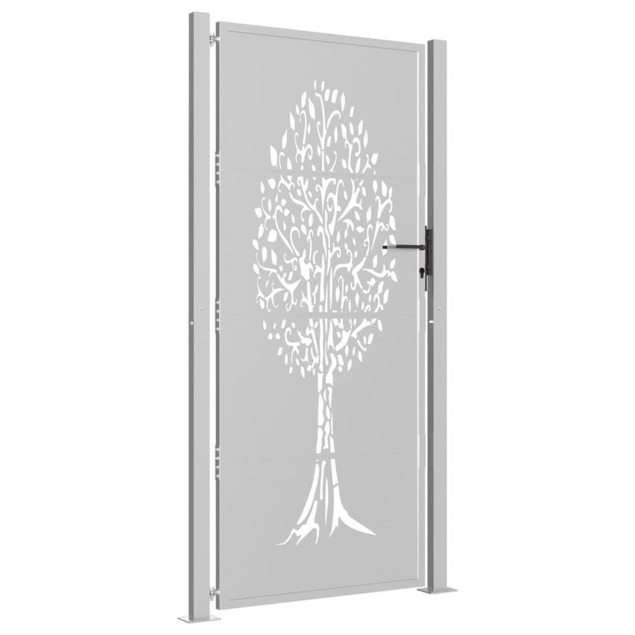 Voir la diapositive 3 : VIDAXL Portail de jardin 105x205 cm acier corten conception de l'arbre