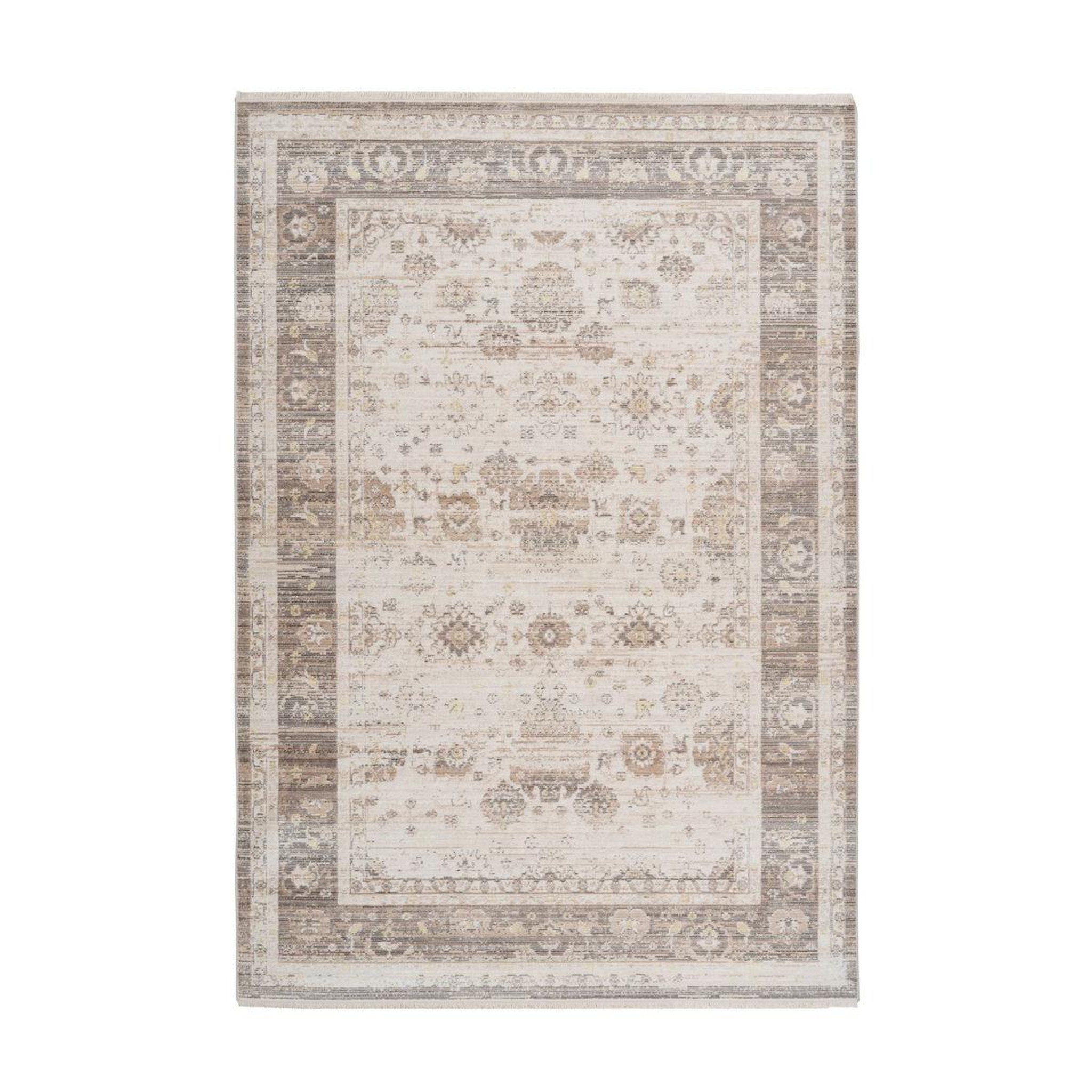 Paris Prix Tapis vintage à franges  baroque x  beige. Coloris disponibles : Beige