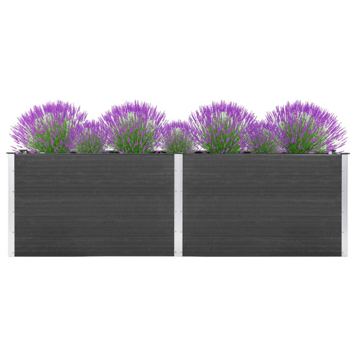 VIDAXL Lit sureleve de jardin 200x100x91 cm WPC Gris