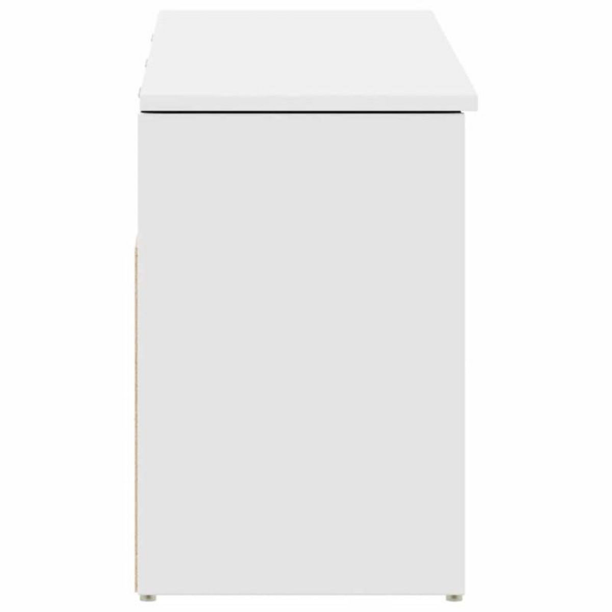 VIDAXL Banc à chaussures blanc 102x30,5x45 cm bois d ingénierie