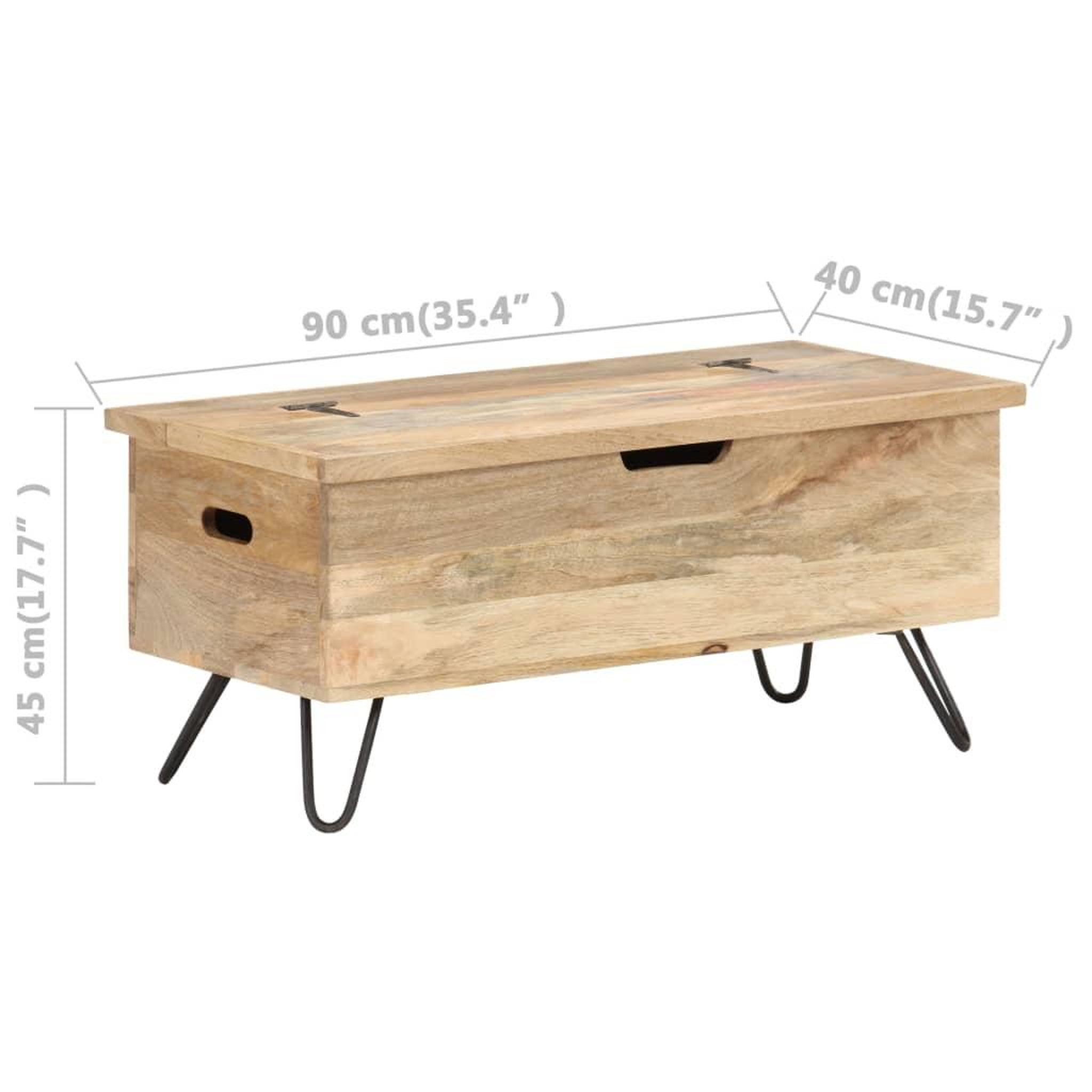 Voir la diapositive 6 : VIDAXL Coffre 90x40x45 cm Bois solide de manguier