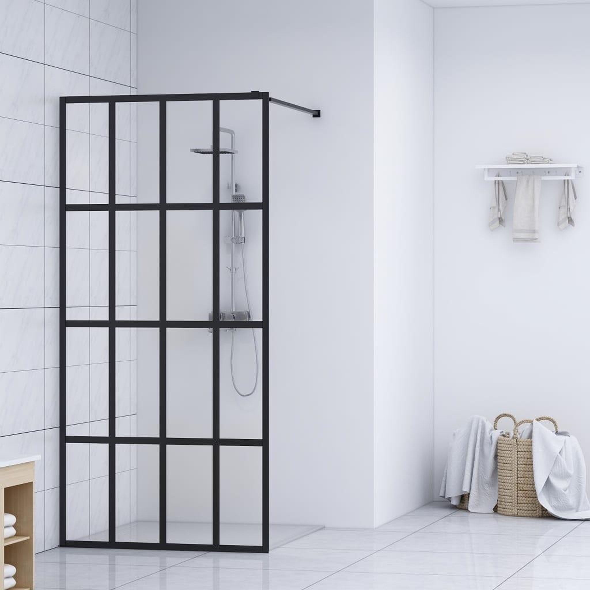 Voir la diapositive 1 : VIDAXL Ecran de douche Verre trempe transparent 90x195 cm