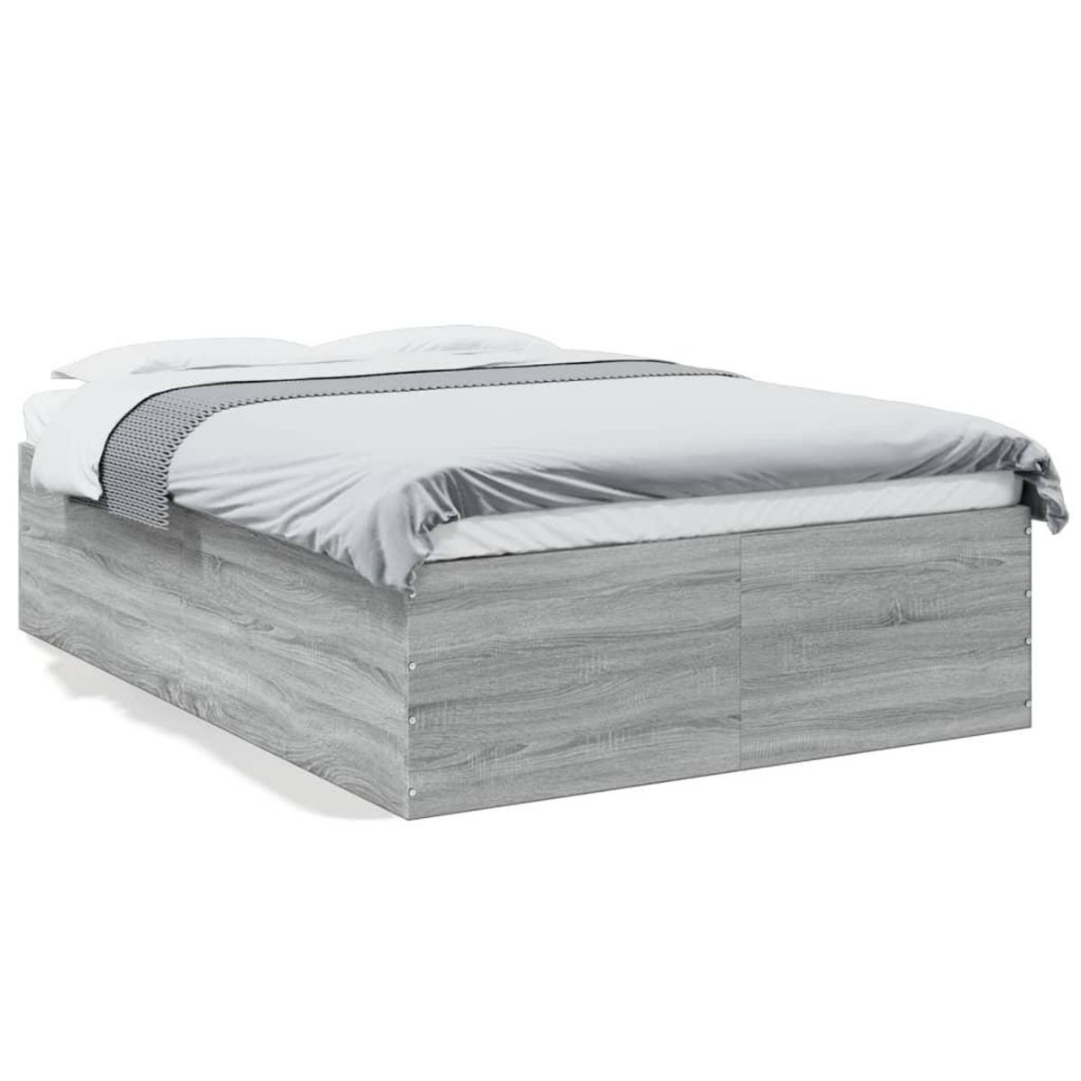 VIDAXL Cadre de lit sans matelas sonoma gris 140x190 cm