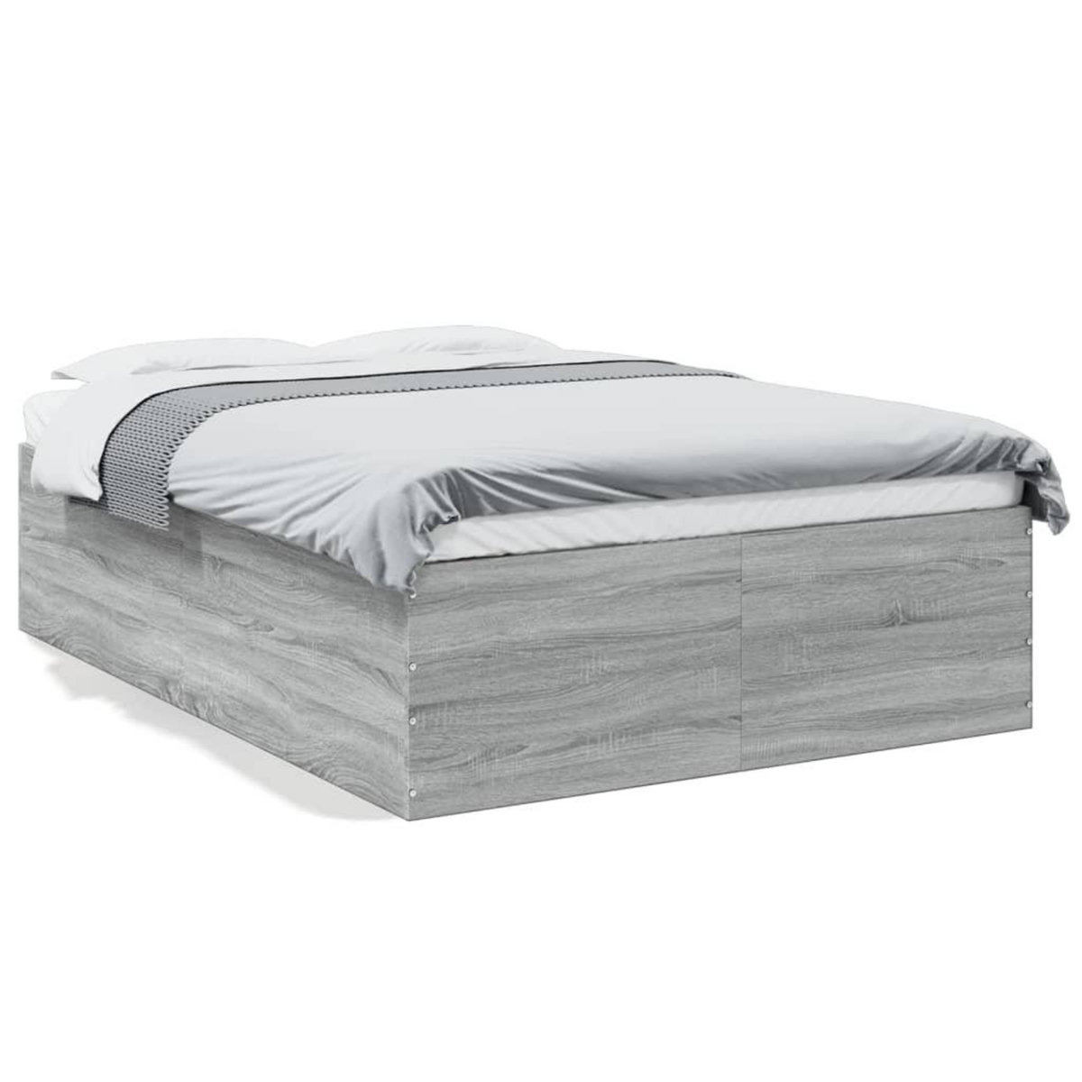 VIDAXL Cadre de lit sans matelas sonoma gris 140x190 cm
