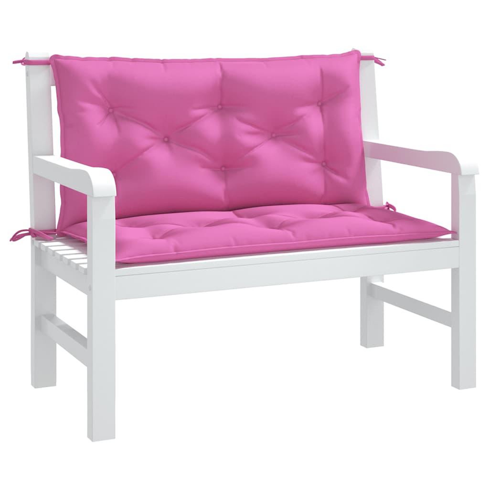 Voir la diapositive 4 : VIDAXL Coussins de banc de jardin lot de 2 rose 100x50x7 cm tissu