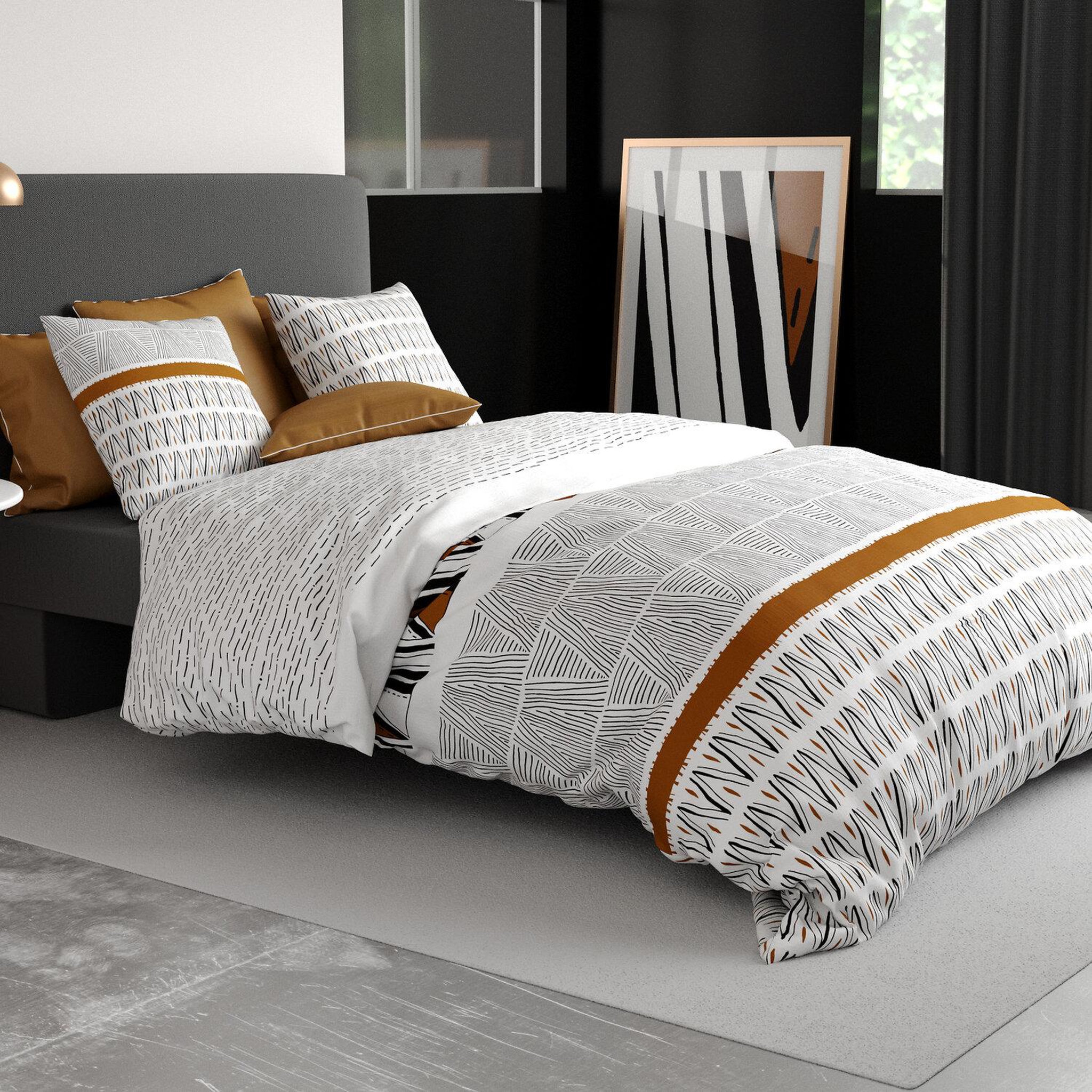 Voir la diapositive 2 : ATELIER DU COTON Parure housse de couette 100%coton 57fils louxor