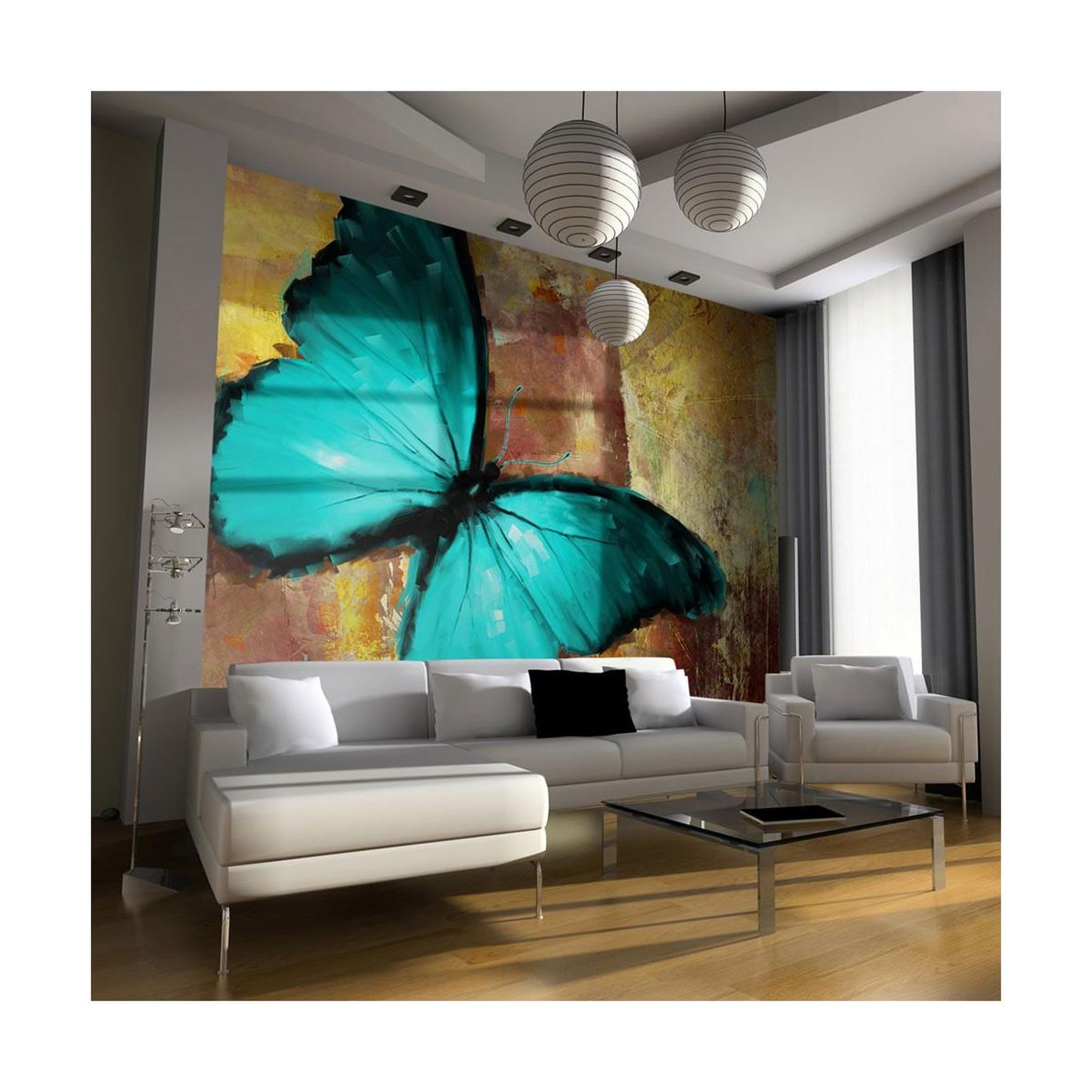 Paris Prix Papier peint  painted butterfly. Coloris disponibles : Multicolore