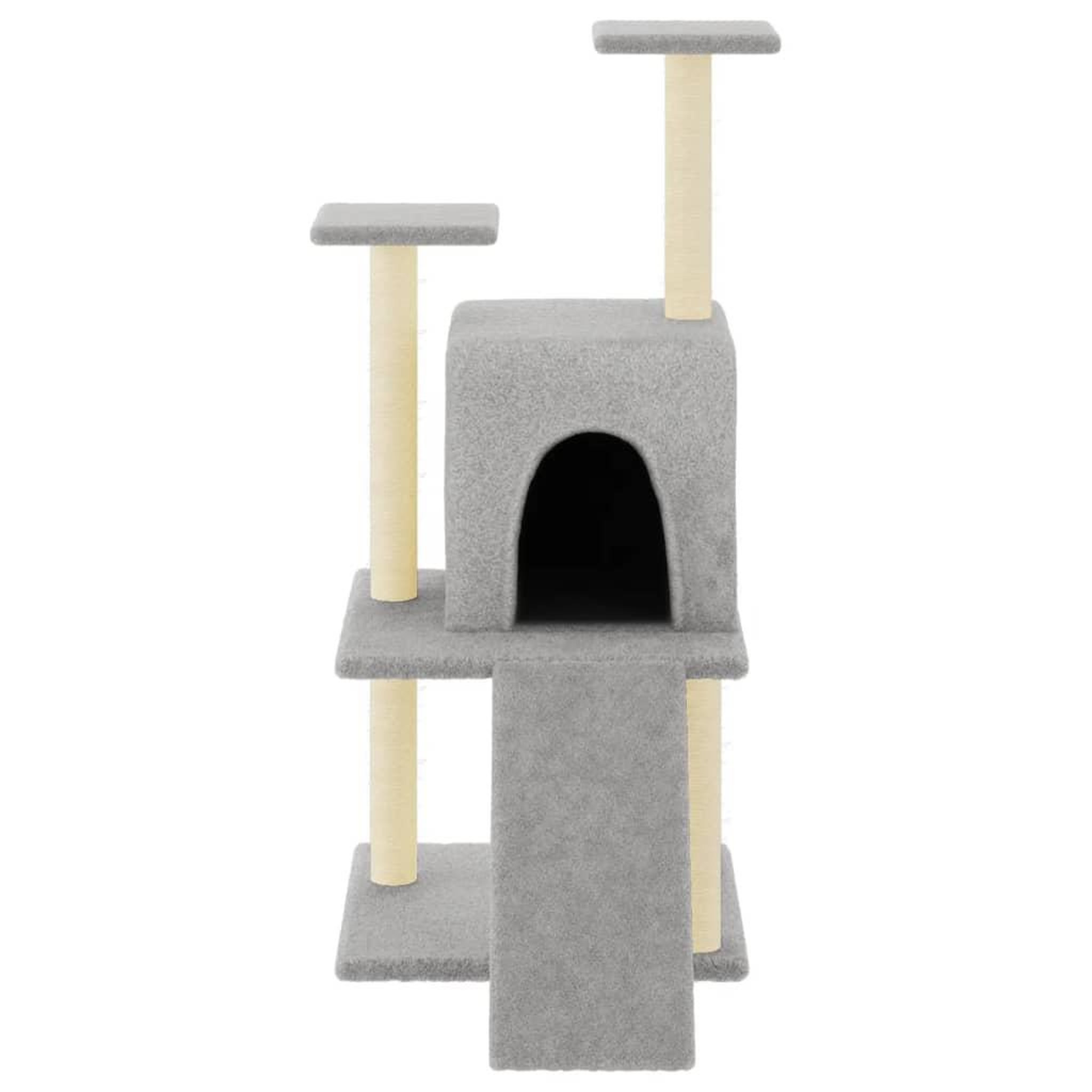 Voir la diapositive 3 : VIDAXL Arbre a chat avec griffoirs en sisal gris clair 110 cm