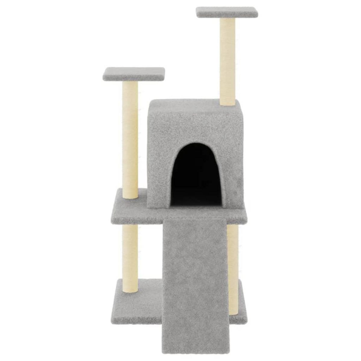 VIDAXL Arbre a chat avec griffoirs en sisal gris clair 110 cm