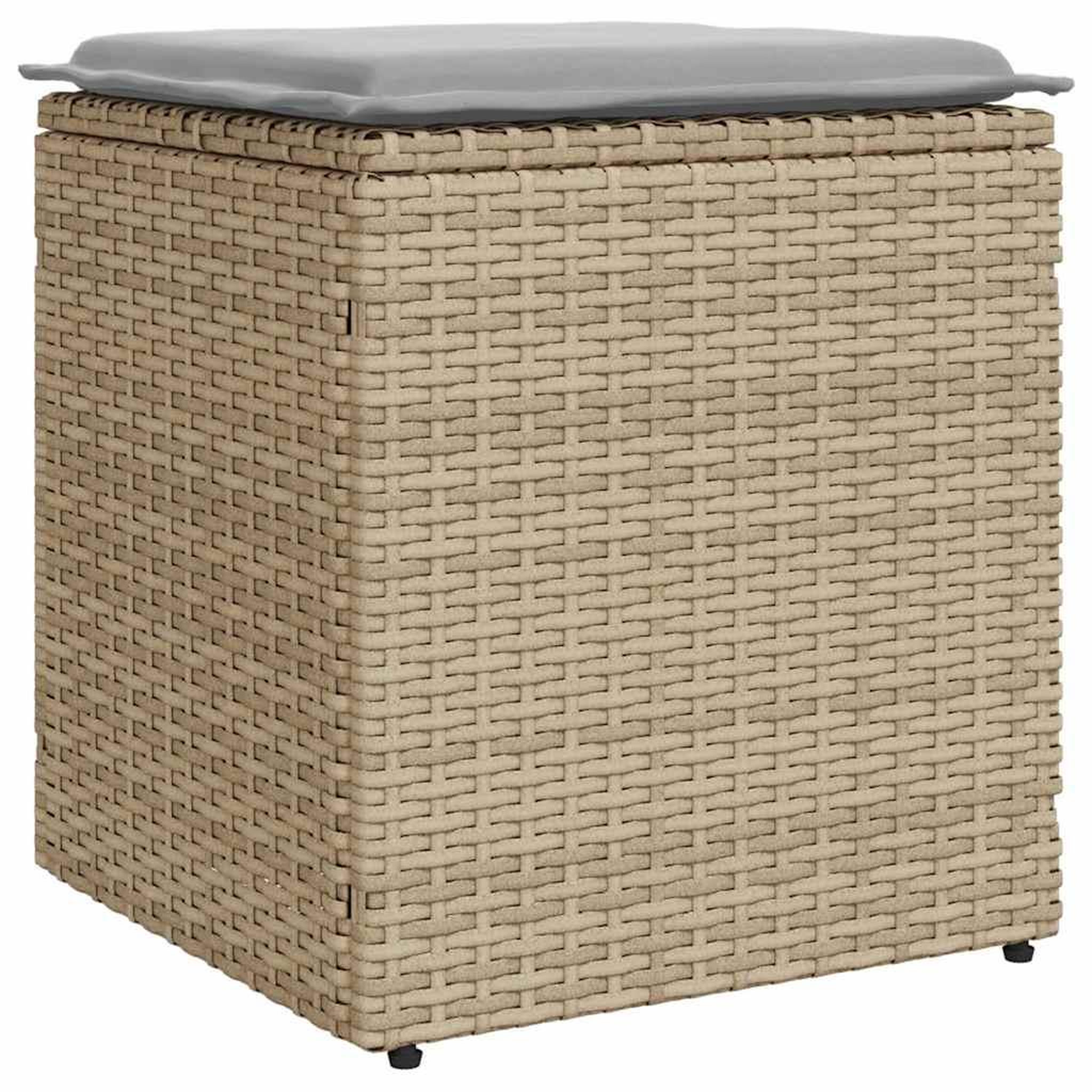 Voir la diapositive 5 : VIDAXL Tabourets de jardin avec coussins lot de 2 beige resine tressee