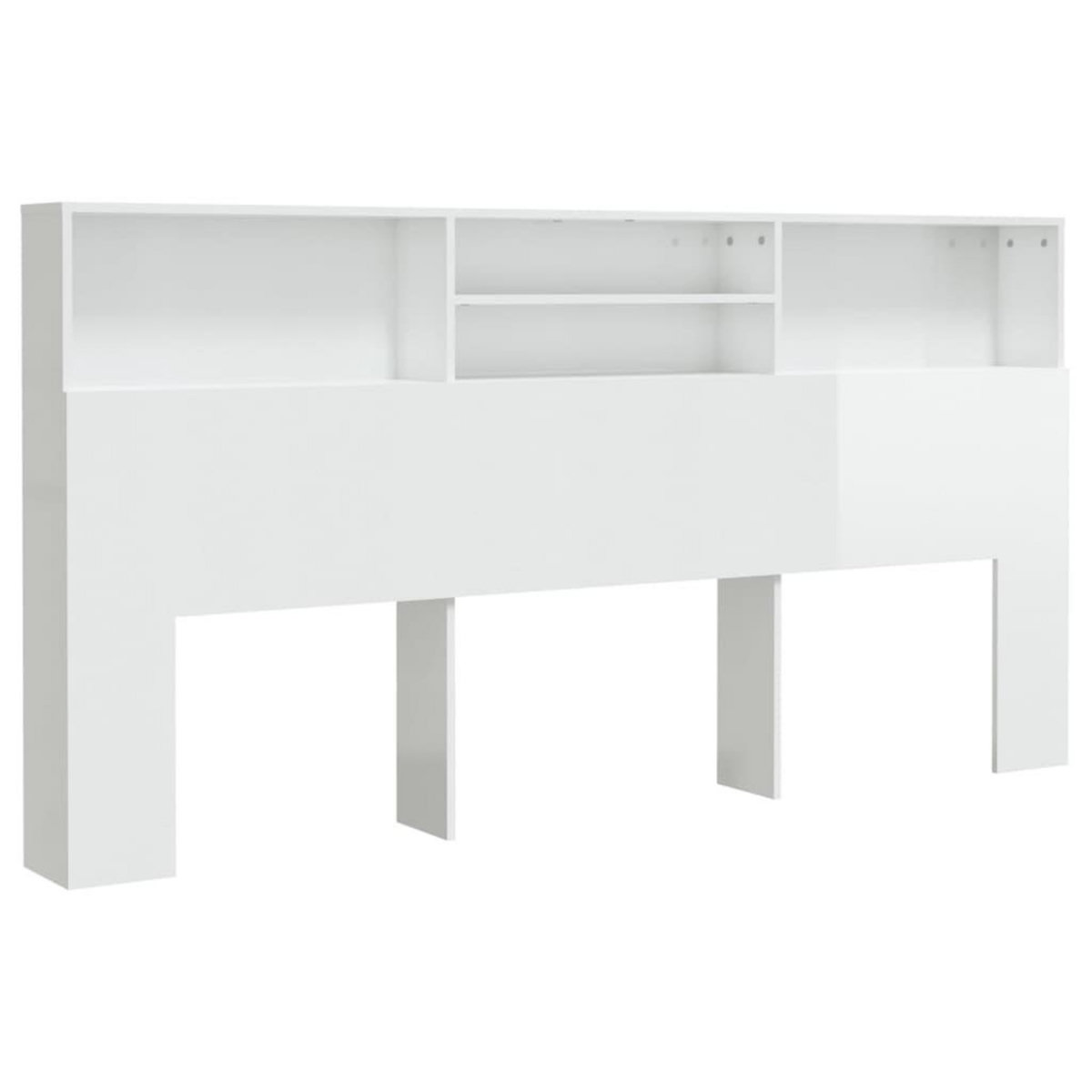 VIDAXL Armoire de tete de lit Blanc brillant 200x19x103,5 cm