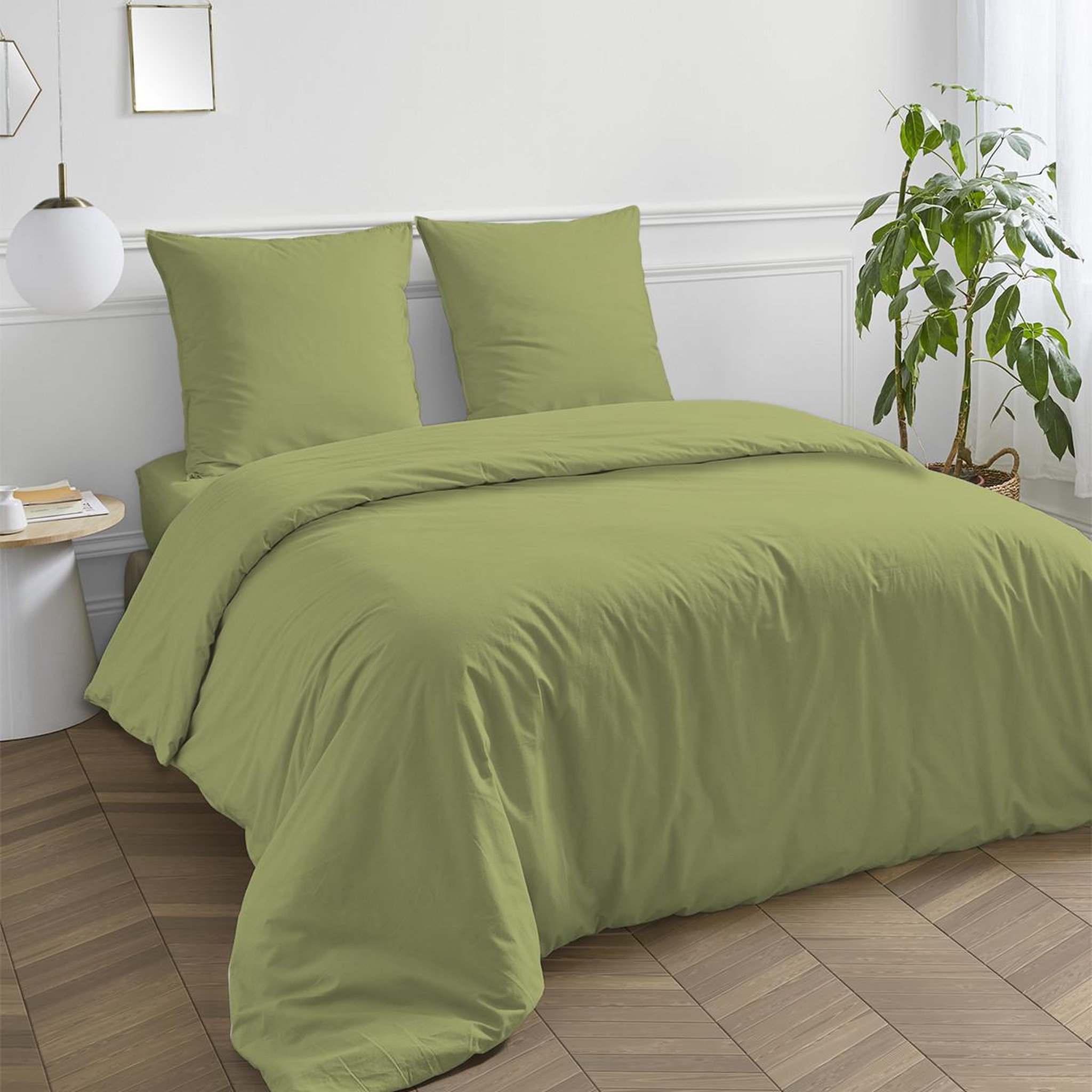 Voir la diapositive 3 : FUTURE HOME Housse de couette en coton 57 fils unie