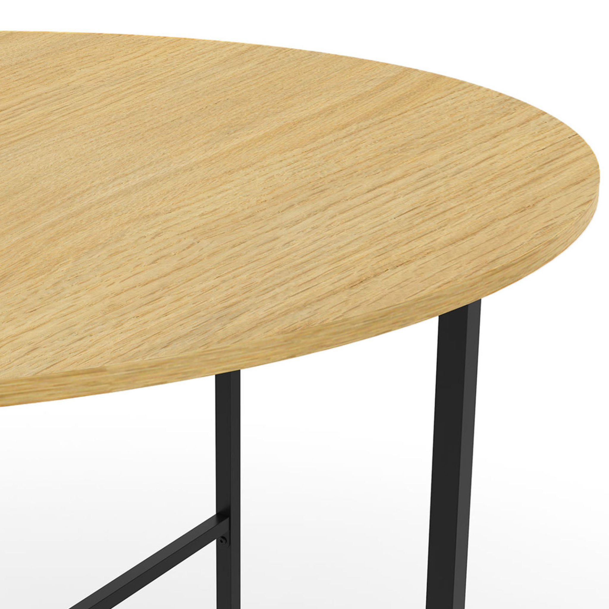 Voir la diapositive 5 : ID MARKET Table à manger fixe ronde detroit 4-6 personnes design industriel 110 cm