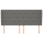 Voir la diapositive 3 : VIDAXL Tete de lit avec oreilles Gris fonce 183x23x118/128 cm Tissu