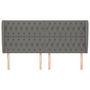 Voir la diapositive 3 : VIDAXL Tete de lit avec oreilles Gris fonce 183x23x118/128 cm Tissu