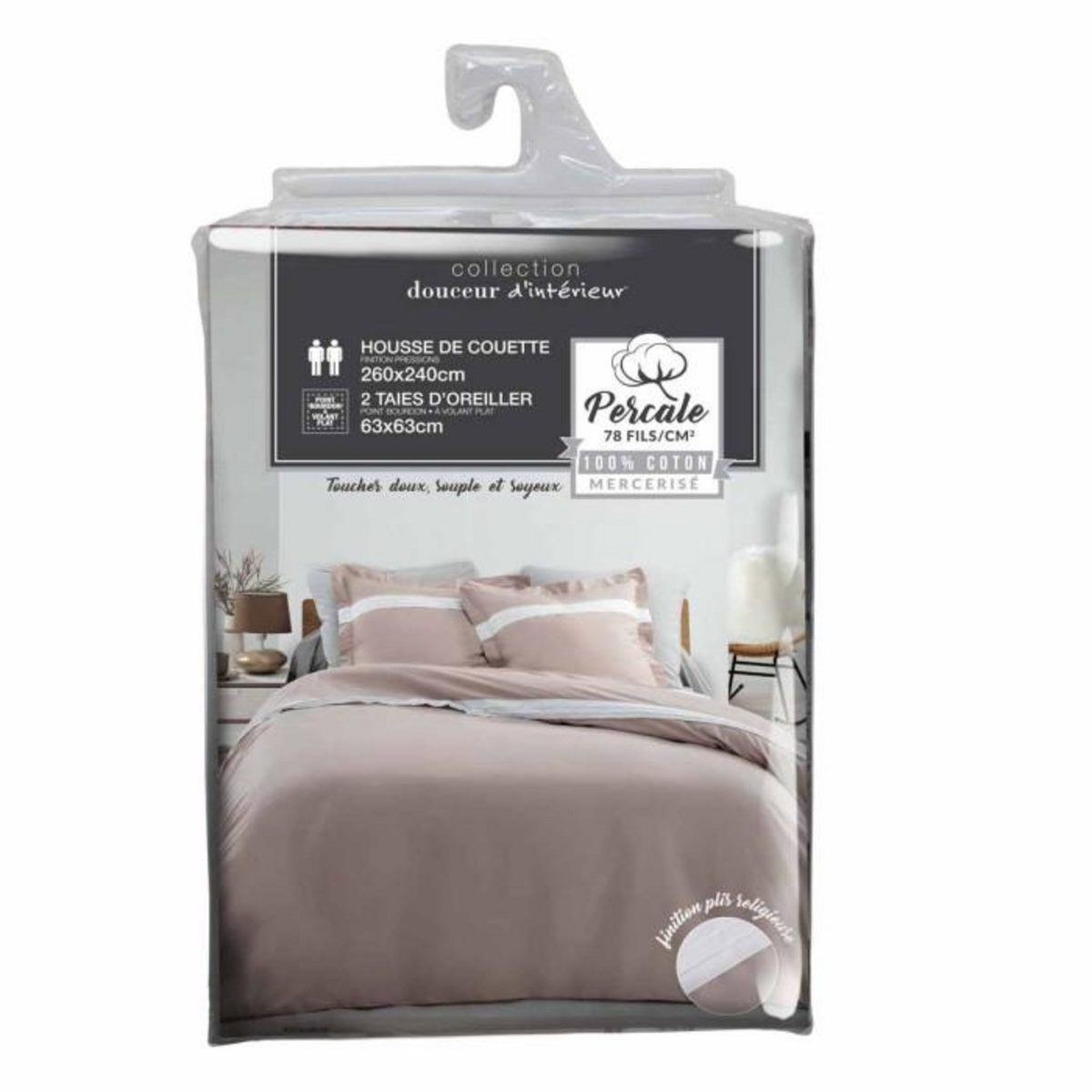 Paris Prix Parure de Lit 3 Pièces  Astoria  260x240cm Naturel