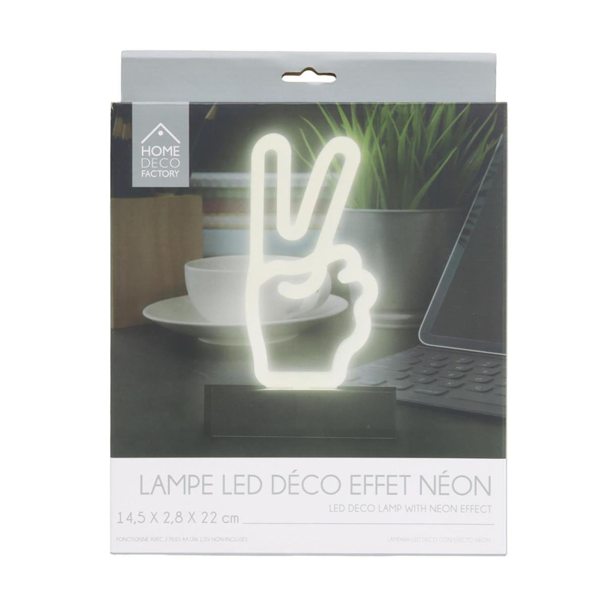 Paris Prix Lampe LED Effet Néon  Peace  21cm Blanc