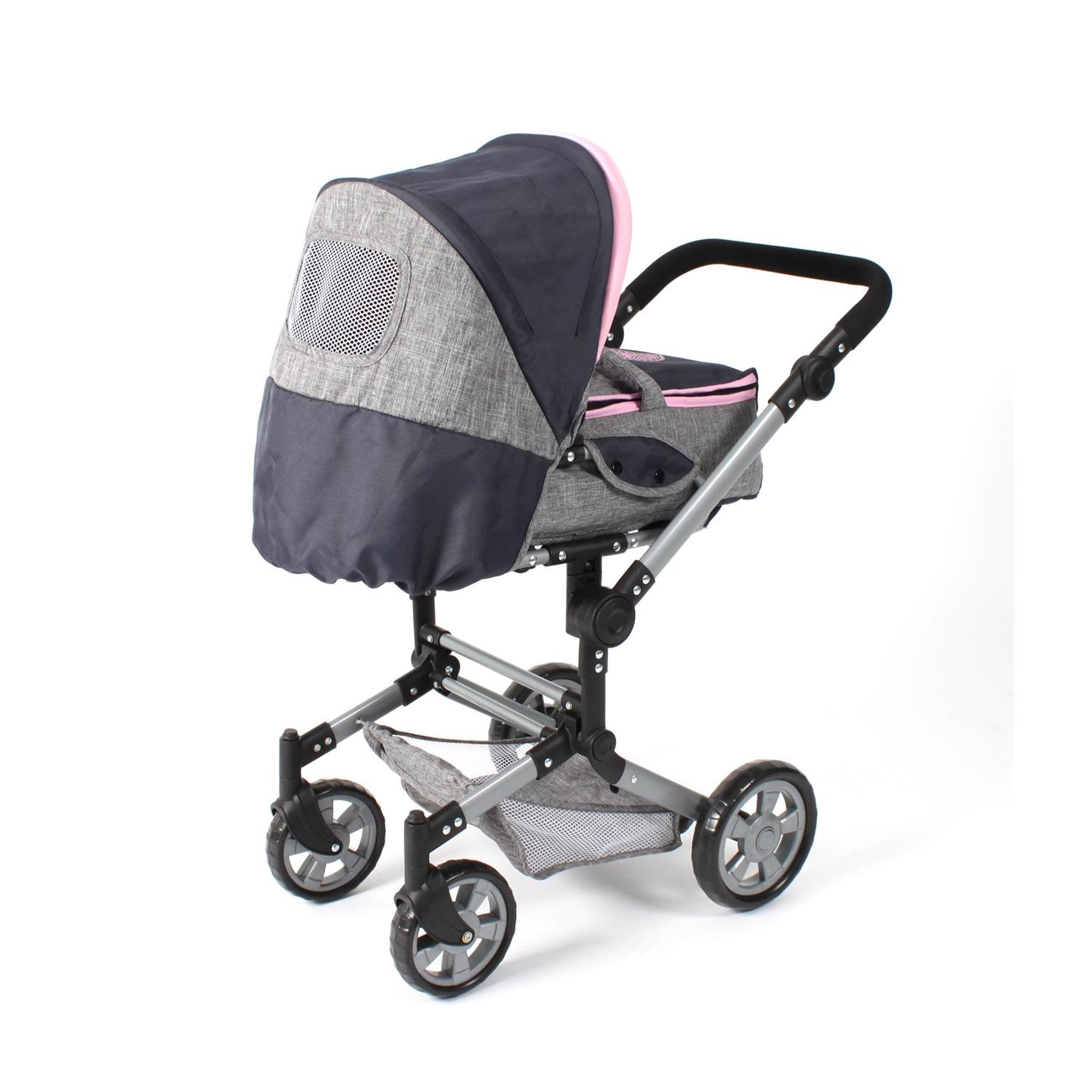Voir la diapositive 3 : BAYER CHIC 2000 Poussette de poupée combinée JARA gris bleu foncé