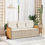 Voir la diapositive 1 : VIDAXL Salon de jardin avec coussins 3 pcs beige resine tressee