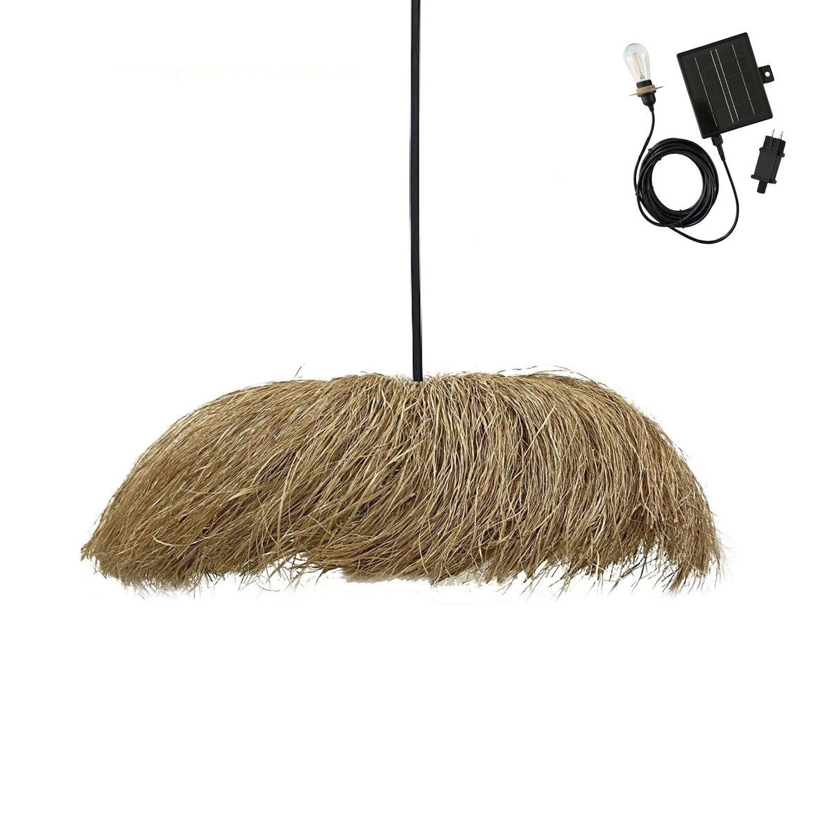 Lumisky Suspension d'extérieur nomade solaire HAVANA Beige Herbe marine H22cm