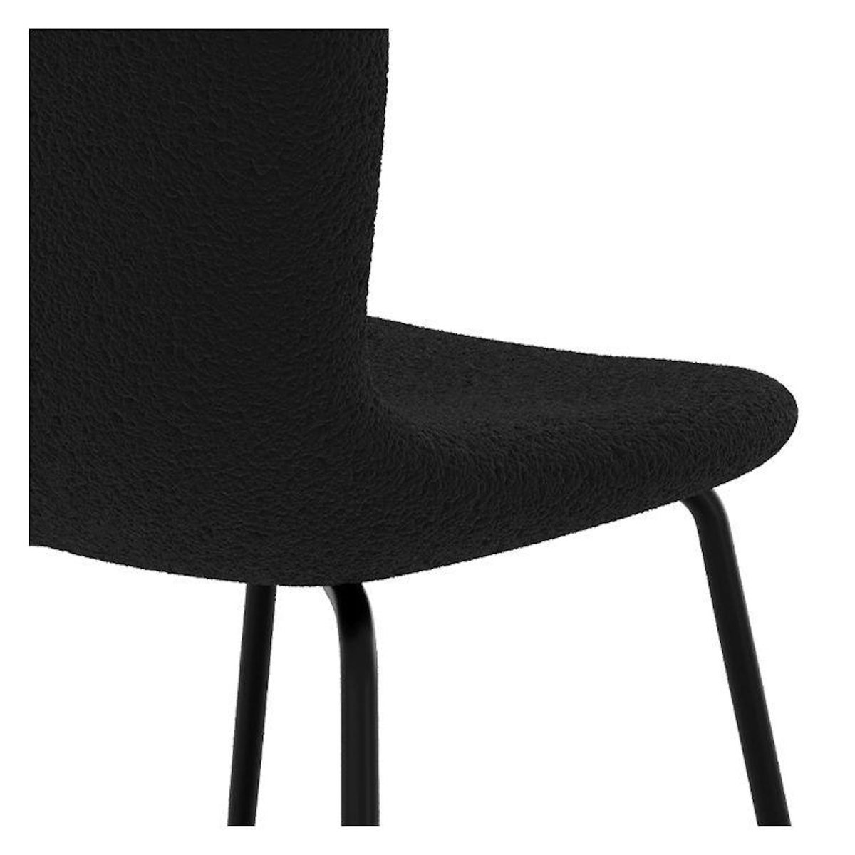 Rendez vous déco Lot de 2 chaises effet laine bouclette blanche et pieds en métal - Koko