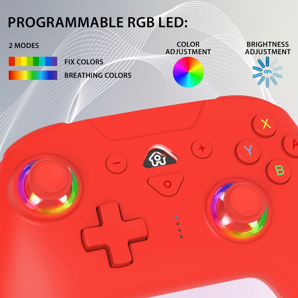 Subsonic Subsonic - Manette sans fil pour Switch / Switch oled, LED, vibrations et gyroscope - Rouge