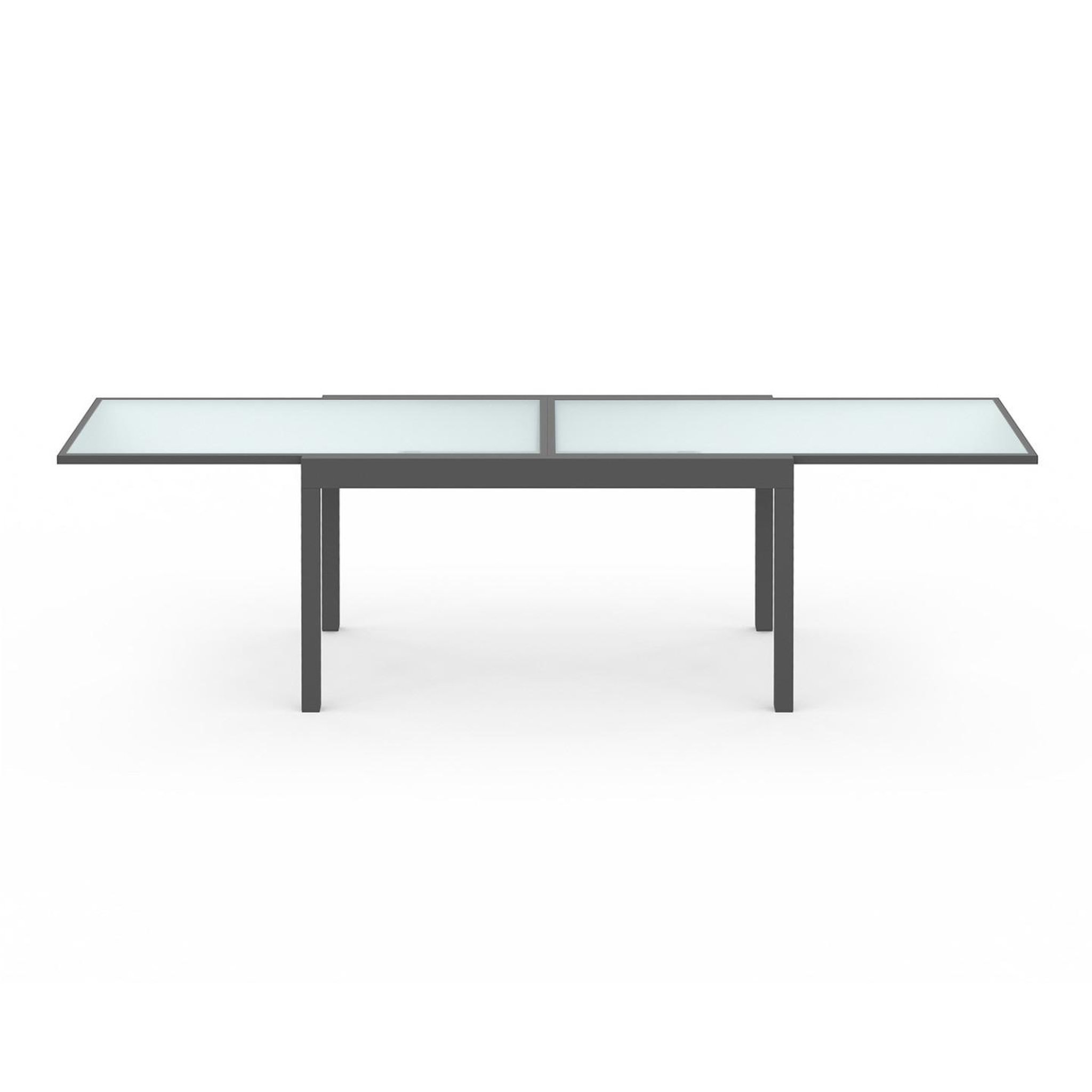 Voir la diapositive 3 : ID MARKET Salon de jardin madrid table extensible 135-270 cm et 12 chaises empilables gris anthracite