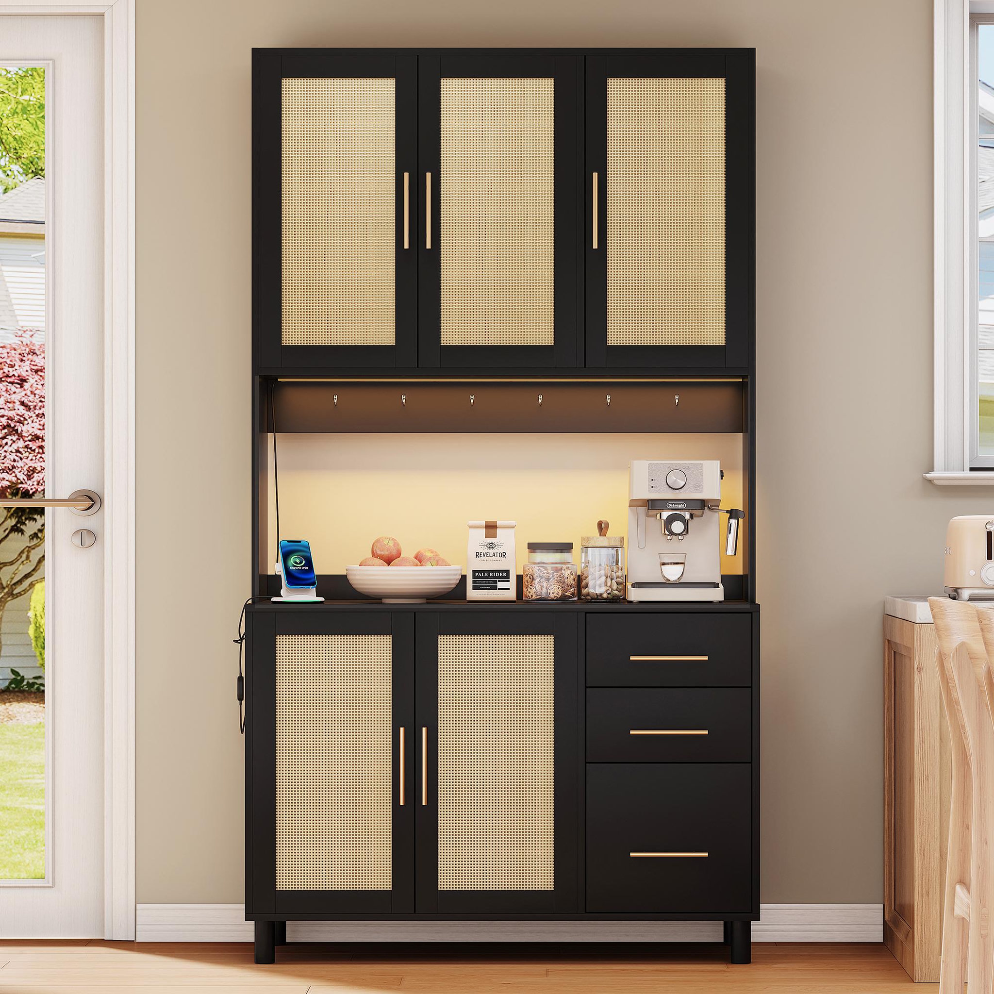 Voir la diapositive 4 : MERAX Buffet de cuisine 5 portes 3 tiroirs