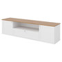 Voir la diapositive 2 : BEST MOBILIER Francesco - meuble tv - effet bois et blanc - 2 portes, 1 tiroir et 1 niche - 182 cm