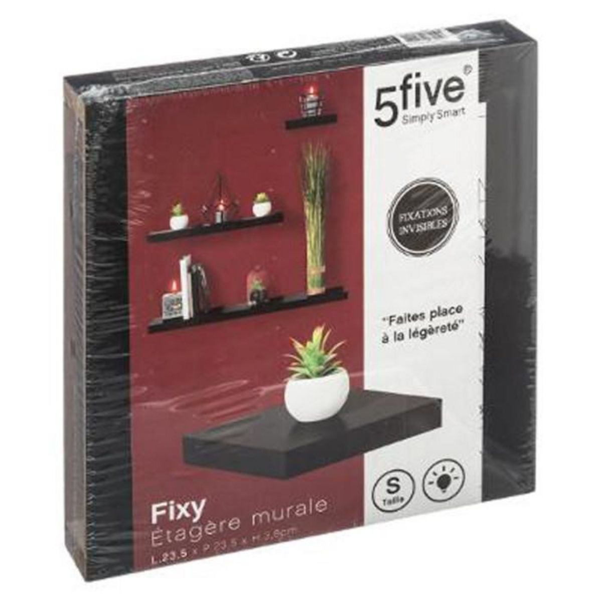 FIVE Étagère Murale Carré  Fixy  24cm Noir