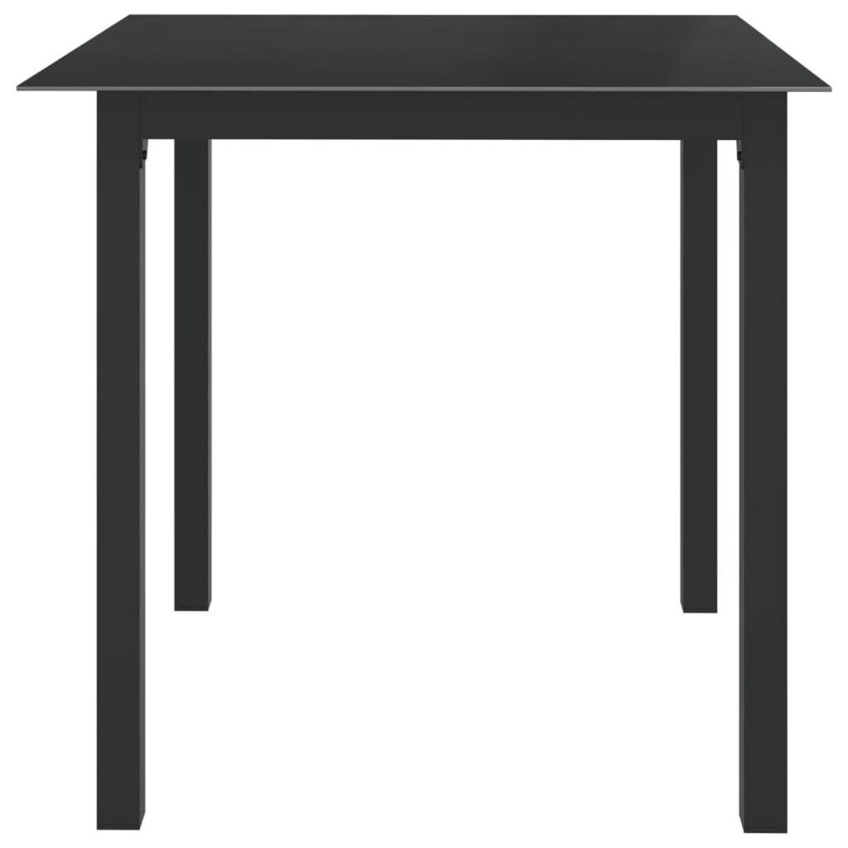 VIDAXL Table de jardin Noir 80x80x74 cm Aluminium et verre