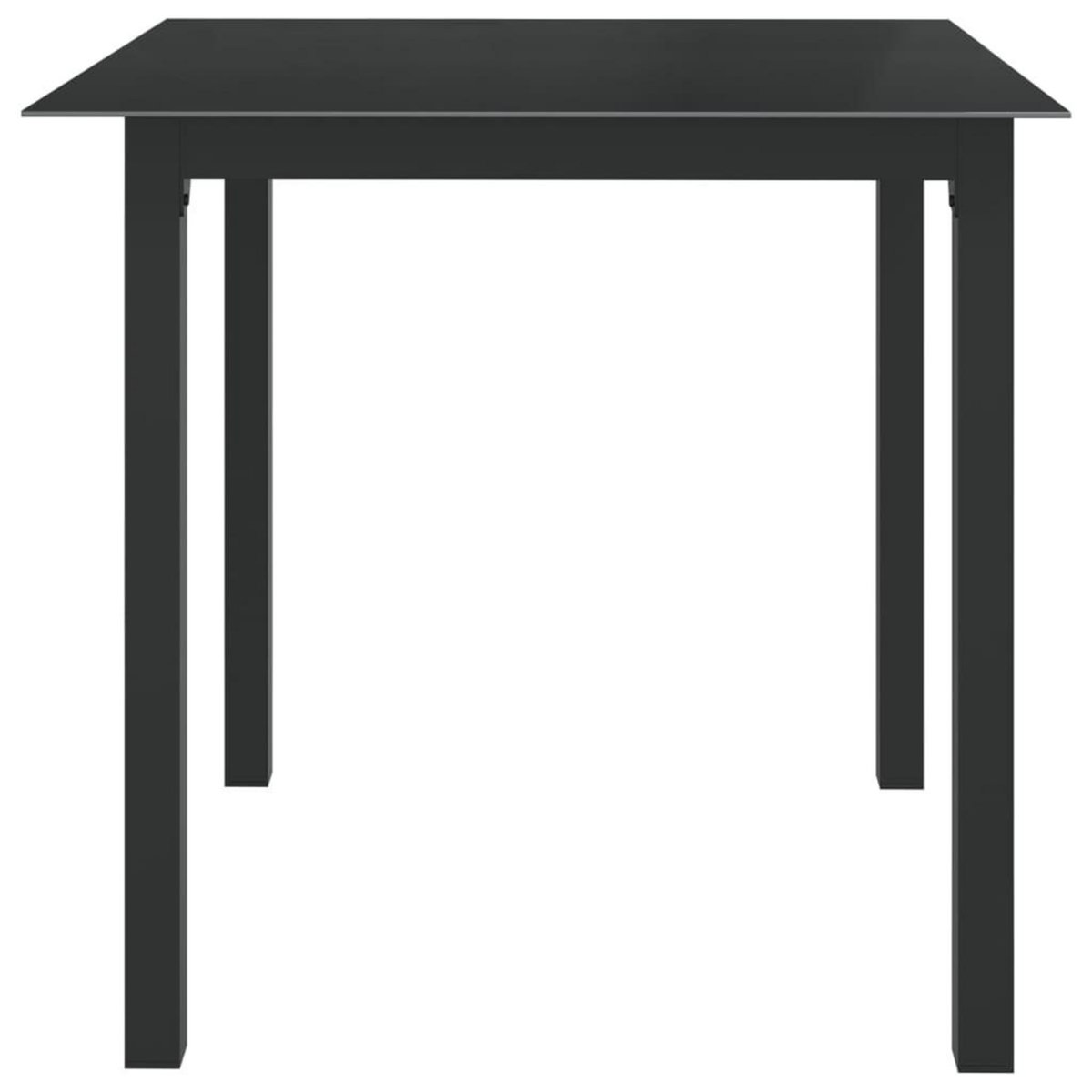 VIDAXL Table de jardin Noir 80x80x74 cm Aluminium et verre