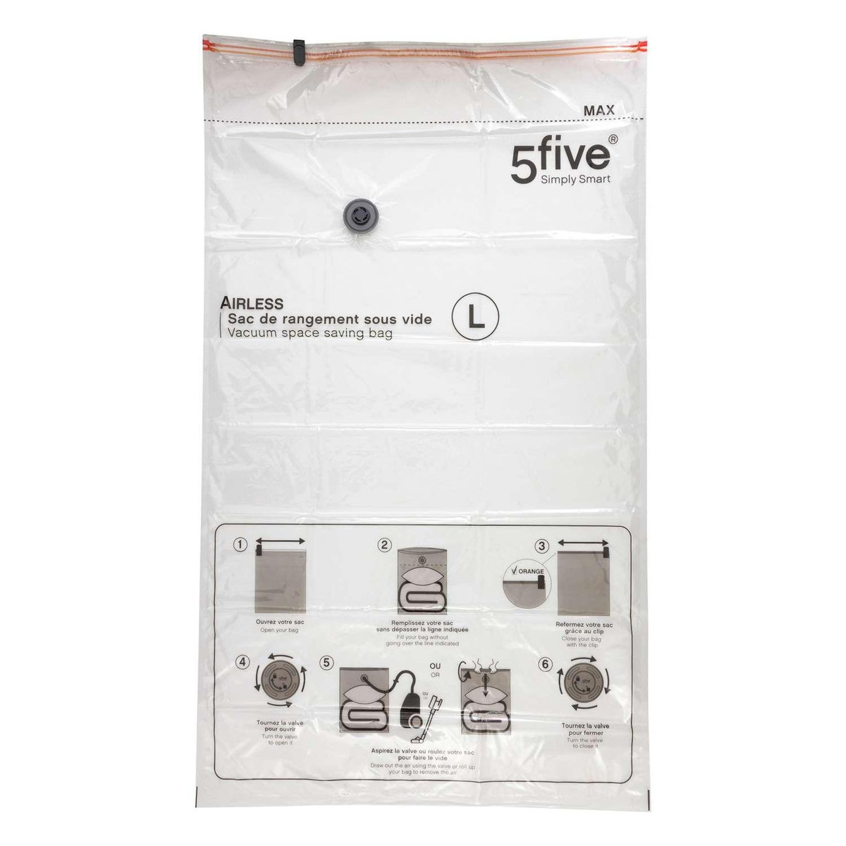 FIVE Housse de rangement sous-vide Taille L
