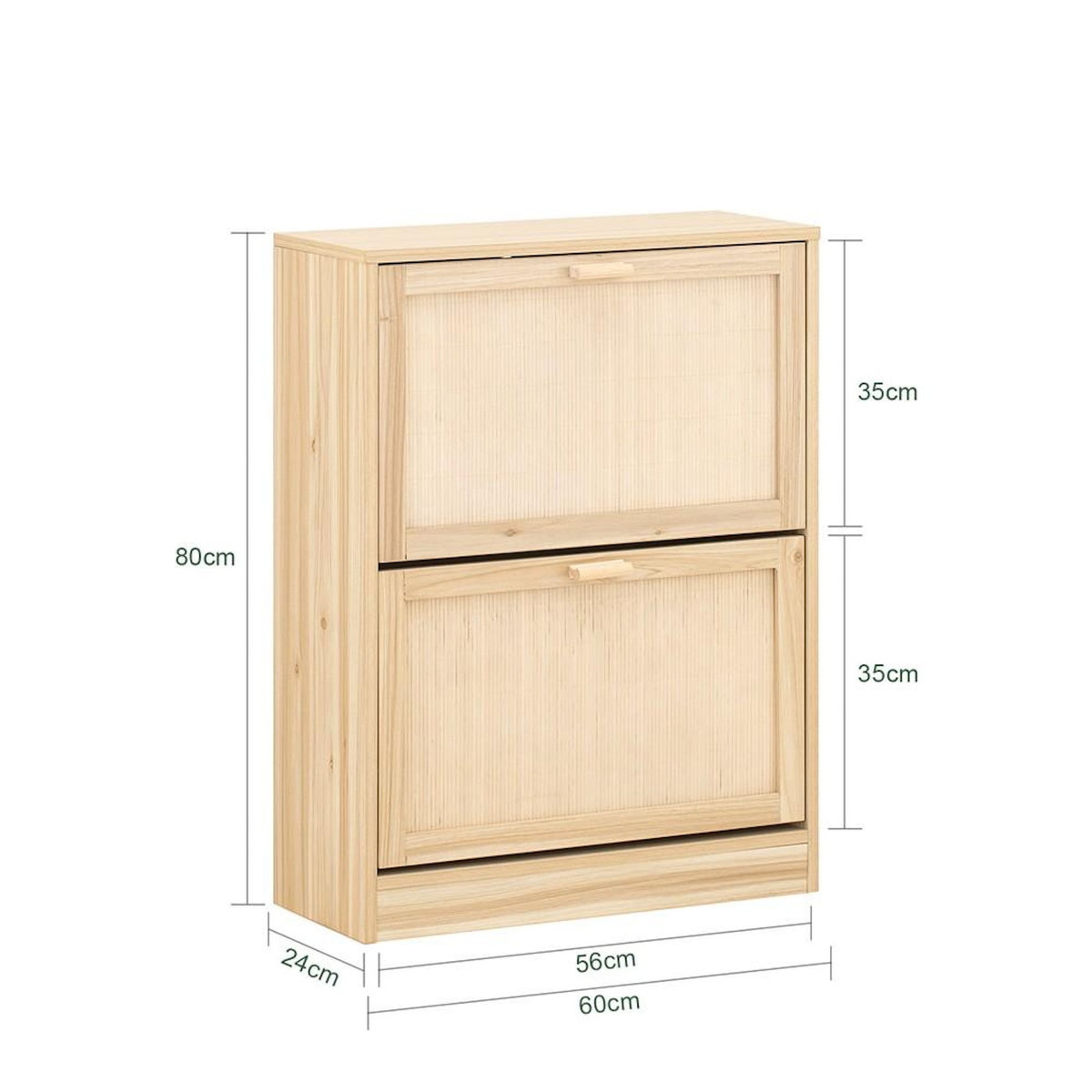 SOBUY SoBuy - Meuble À Chaussures 2 portes - Nature - 60x24x80cm - Nordique - FSR160-N