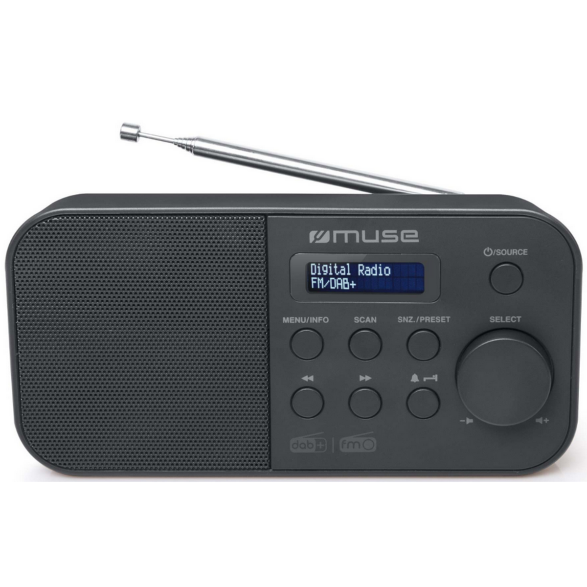 Muse Radio-réveil numérique noir - m109db