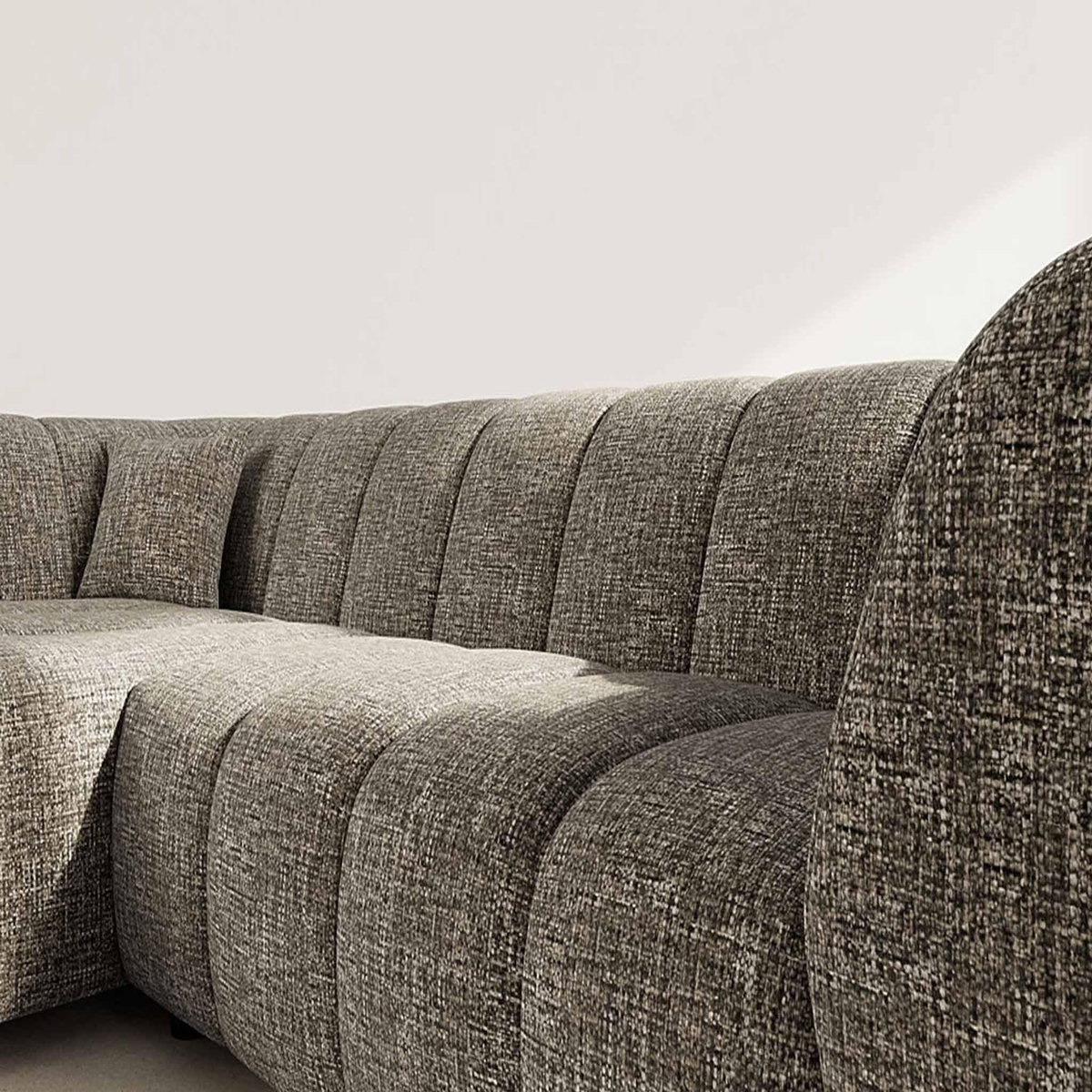 LISA DESIGN Curtis - canapé d'angle gauche 4 places avec accoudoir en tissu texturé