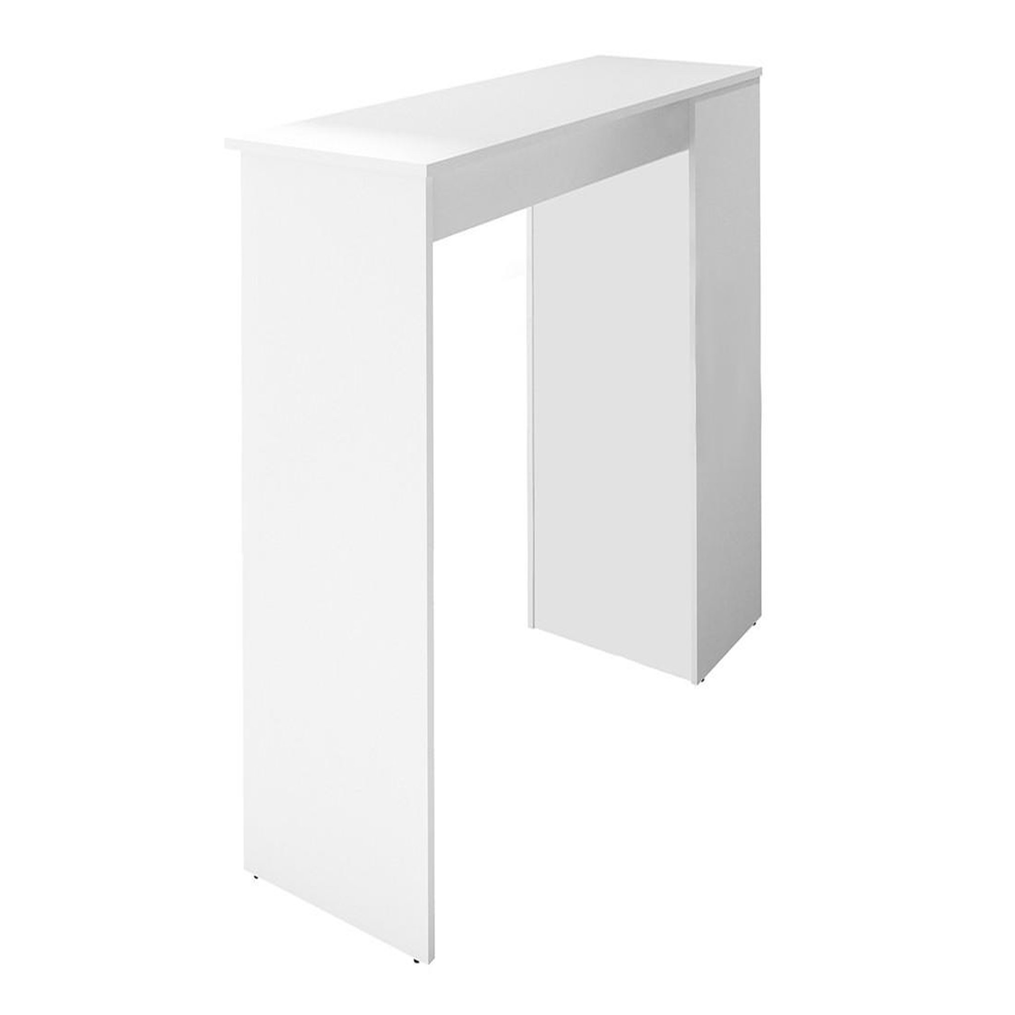 Voir la diapositive 3 : BEST MOBILIER Drazic - table de bar avec rangements - blanc - de 2 à 4 personnes
