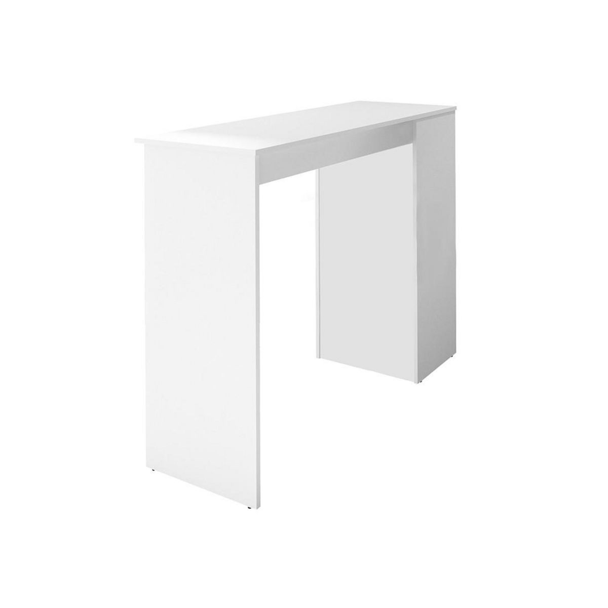 BEST MOBILIER Drazic - table de bar avec rangements - blanc - de 2 à 4 personnes