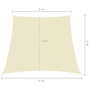 Voir la diapositive 6 : VIDAXL Voile de parasol Tissu Oxford trapeze 2/4x3 m Creme
