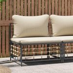 VIDAXL Canape central de jardin avec coussin beige resine tressee