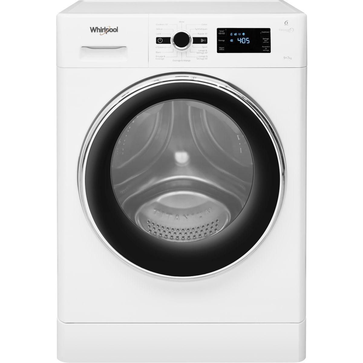 Whirlpool Lave linge séchant hublot FWDG97168BXFR