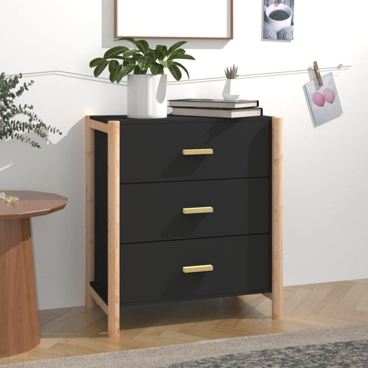 VIDAXL Buffet Noir 62x38x70 cm Bois d'ingenierie