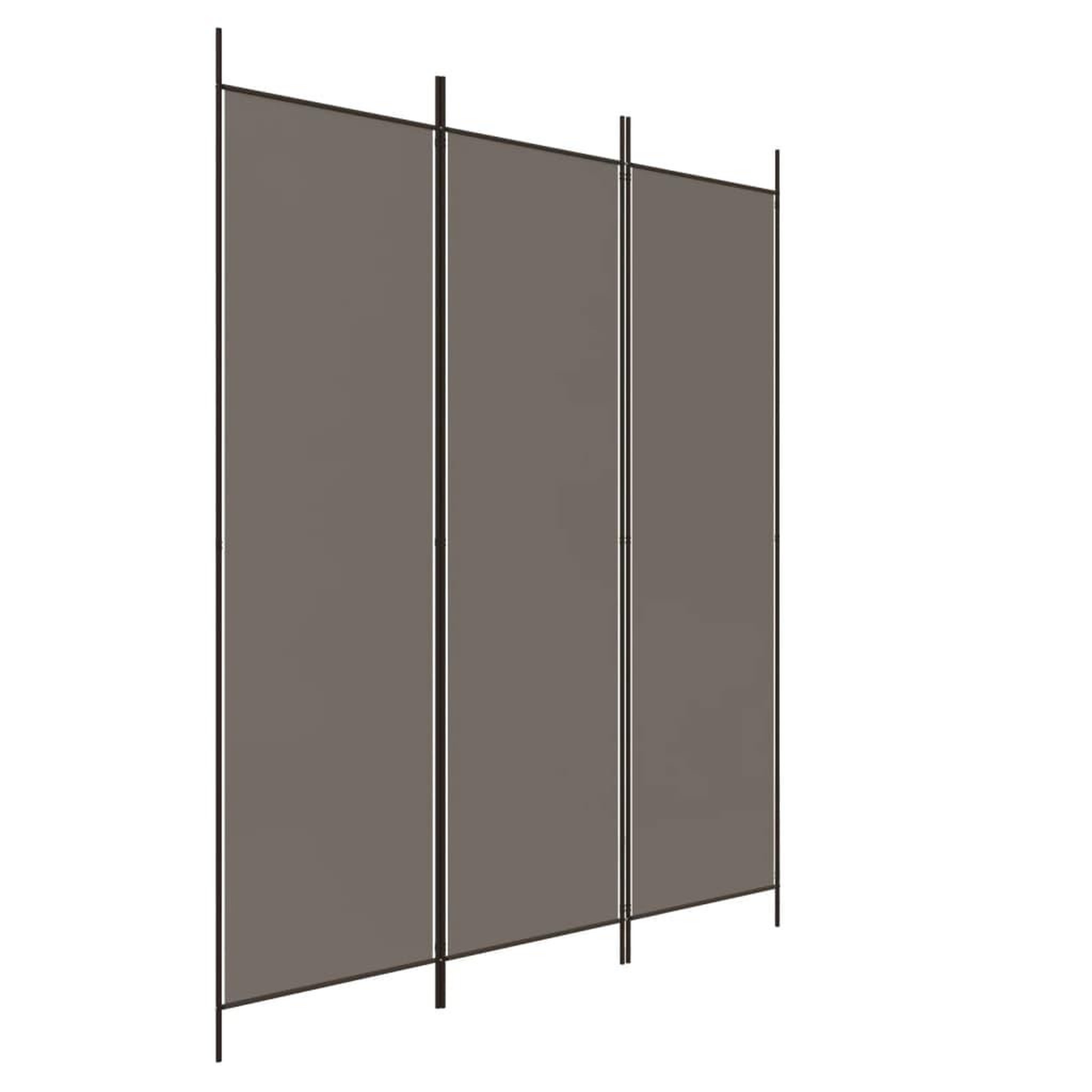 Voir la diapositive 2 : VIDAXL Cloison de separation 3 panneaux Anthracite 150x200 cm Tissu