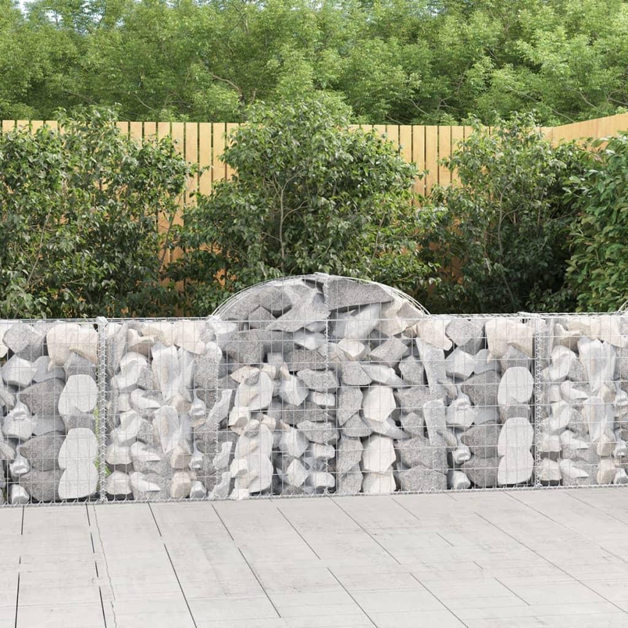 VIDAXL Paniers a gabions arques 7 pcs 200x30x80/100 cm Fer galvanise