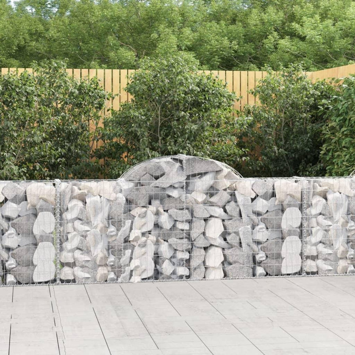 VIDAXL Paniers a gabions arques 7 pcs 200x30x80/100 cm Fer galvanise