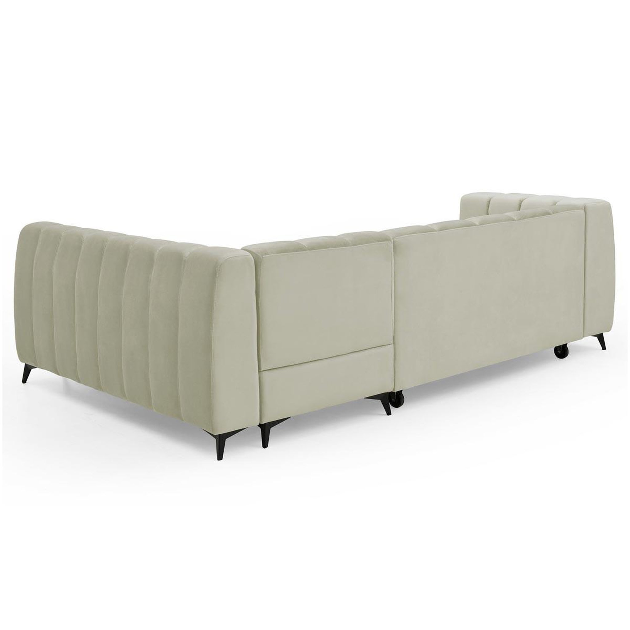 Voir la diapositive 5 : Paris Prix Canapé d'angle convertible 5 places  casey  247cm beige