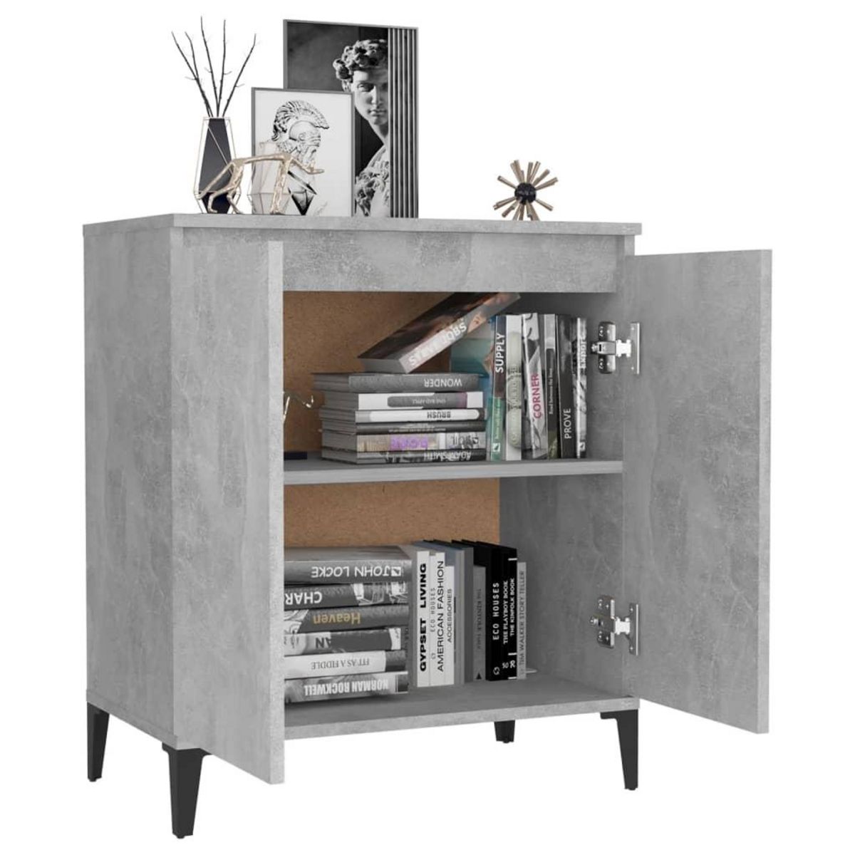 VIDAXL Buffet gris beton 60x35x70 cm bois d'ingenierie